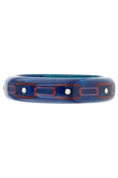 MARK DAVIS White Topaz Blue Bakelite Bangle | Thumbnail 1 MARK DAVIS White Topaz Blue Bakelite Bangle | Thumbnail 1