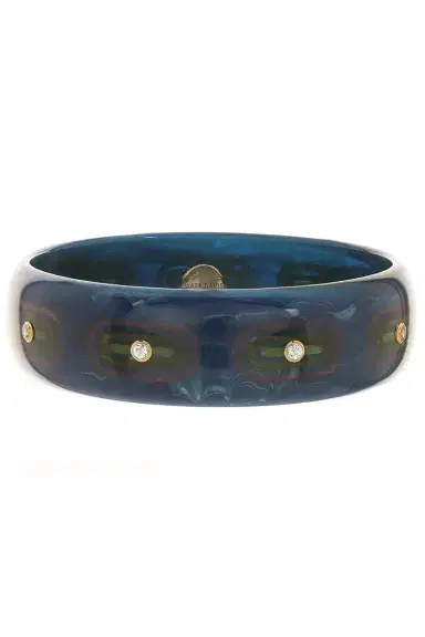 MARK DAVIS White Topaz Blue Bakelite Bangle | Thumbnail 1