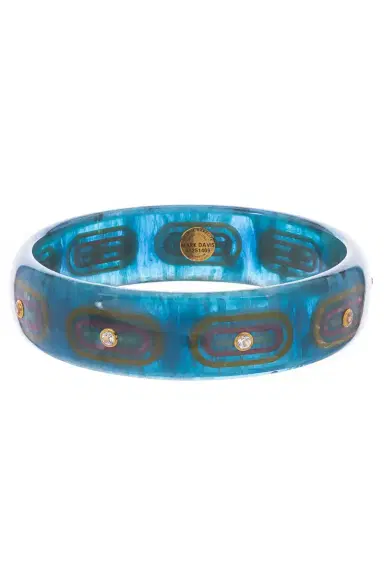 MARK DAVIS White Topaz Blue Bakelite Bangle | Thumbnail 1