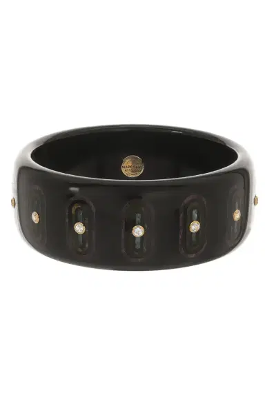MARK DAVIS White Topaz Garnet Black Bakelite Bangle | Thumbnail 1