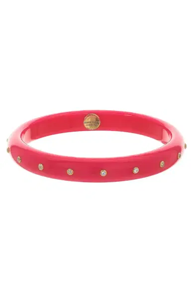 MARK DAVIS White Topaz Pink Bakelite Bangle | Thumbnail 1 MARK DAVIS White Topaz Pink Bakelite Bangle | Thumbnail 1