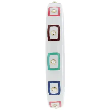 MARK DAVIS White Topaz Pink Orange Bakelite Bangle | Thumbnail 1