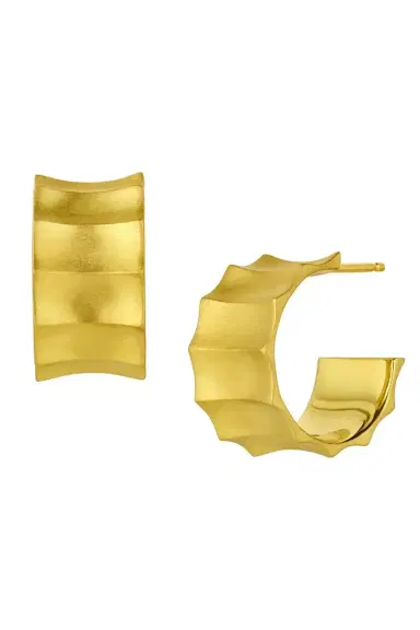 LEIGH MAXWELL Wide Horizontal Wave Hoop Earrings | Thumbnail 1