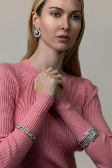 YEPREM Y-Couture Diamond Hoop Drop Earrings | Thumbnail 2 YEPREM Y-Couture Diamond Hoop Drop Earrings | Thumbnail 2