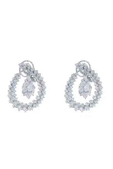 YEPREM Y-Couture Diamond Hoop Drop Earrings | Thumbnail 1 YEPREM Y-Couture Diamond Hoop Drop Earrings | Thumbnail 1