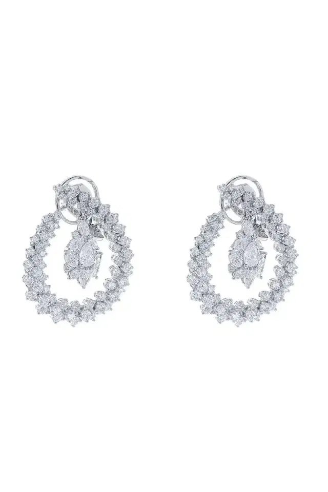 YEPREM Y-Couture Diamond Hoop Drop Earrings