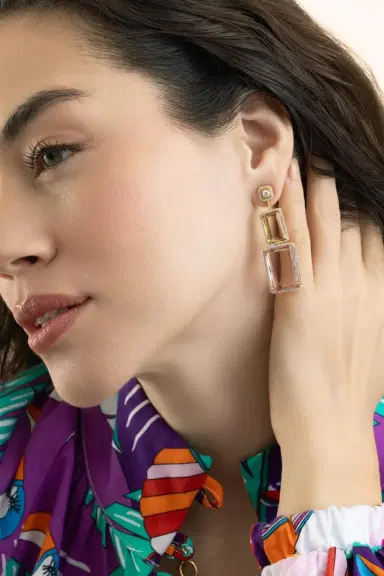GOSHWARA Yellow Beryl Morganite G-One Earrings | Thumbnail 4