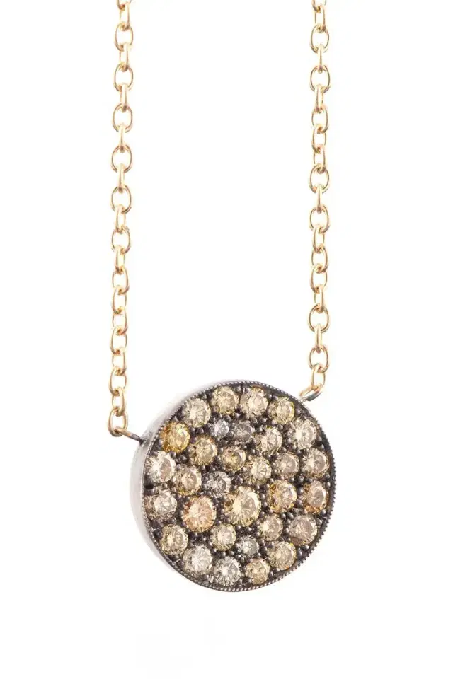 Sylva & Cie Yellow Diamond Fancy Argile Ten Table  Pendant Necklace