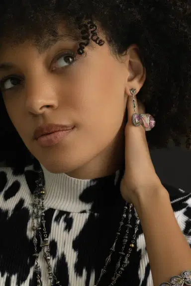 SEVAN BICAKCI Yellow Diamond Fluer Drop Earrings | Thumbnail 4