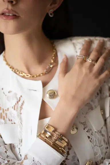 NOUVEL HERITAGE Yellow Gold Diamond Dinner Date Mood Bangle | Thumbnail 2 NOUVEL HERITAGE Yellow Gold Diamond Dinner Date Mood Bangle | Thumbnail 2