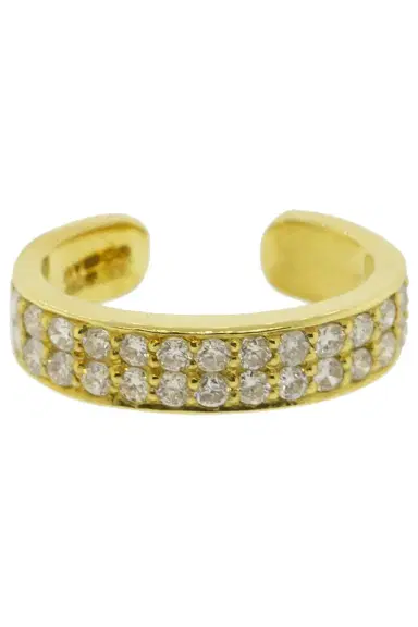 Anita Ko Yellow Gold Double Row Diamond Ear Cuff | Thumbnail 1 Anita Ko Yellow Gold Double Row Diamond Ear Cuff | Thumbnail 1