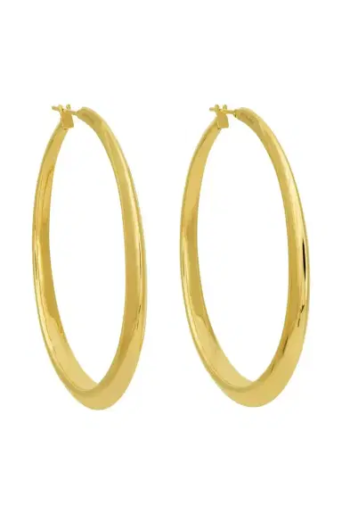 SIDNEY GARBER Yellow Gold Oval Hoop Earrings | Thumbnail 1