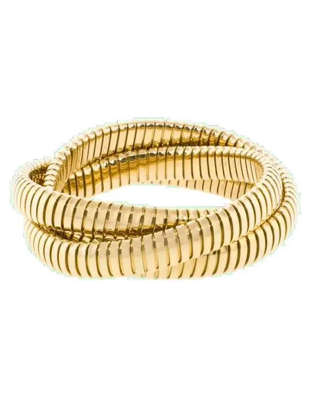 SIDNEY GARBER Yellow Gold Three Rolling Band Bracelet