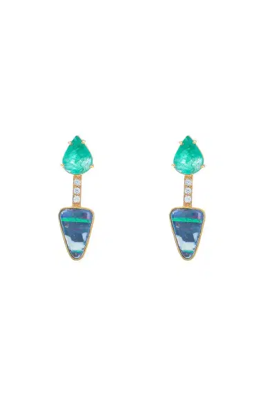 DENISE CASSOU Yellow Opal Emerald Earrings | Thumbnail 1