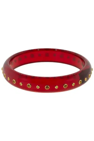 MARK DAVIS Yellow Sapphire and Citrine Red Bakelite Bangle | Thumbnail 1 MARK DAVIS Yellow Sapphire and Citrine Red Bakelite Bangle | Thumbnail 1