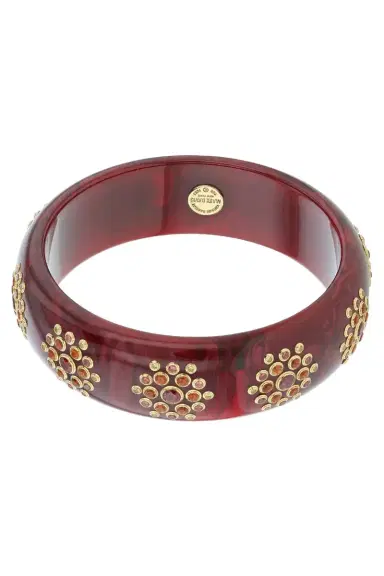 MARK DAVIS Yellow Sapphire Burgundy Bakelite Bangle | Thumbnail 4