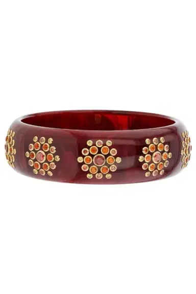 MARK DAVIS Yellow Sapphire Burgundy Bakelite Bangle | Thumbnail 1
