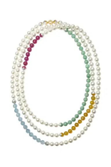YUTAI Yellow Sapphire Jade Pearl Sectional Pearl Necklace | Thumbnail 1