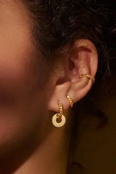 Robinson Pelham Yellow Sapphire Midi Orb Hoop Earring | Thumbnail 2 Robinson Pelham Yellow Sapphire Midi Orb Hoop Earring | Thumbnail 2