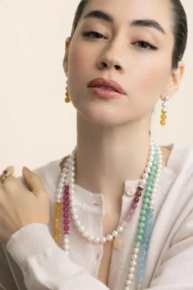 YUTAI Yellow Sapphire Pearl Sectional Earrings | Thumbnail 3 YUTAI Yellow Sapphire Pearl Sectional Earrings | Thumbnail 3