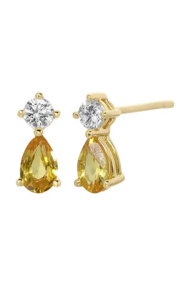 Anita Ko Yellow Sappire Violet Stud Earrings