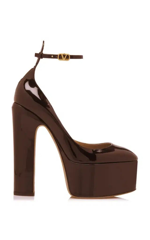 Valentino Garavani Tan-Go Leather Platform Pumps