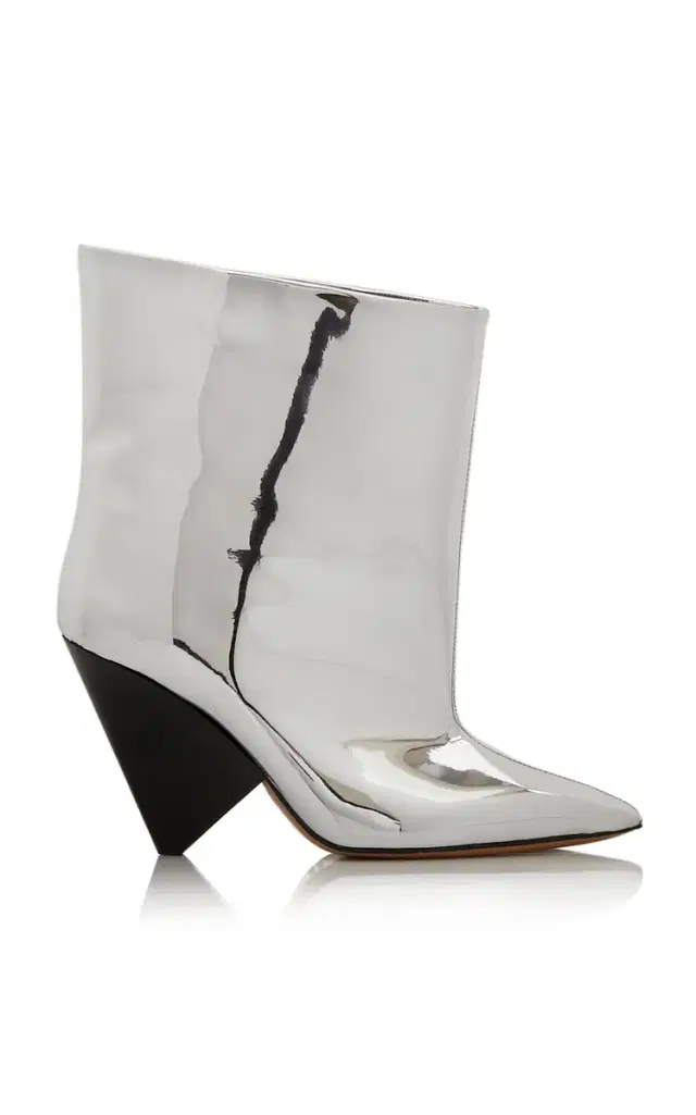 Isabel Marant Miyako Mirrored-Leather Ankle Boots