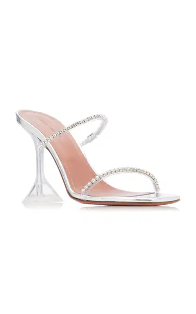 Amina Muaddi Gilda Crystal-Embellished PVC Sandals | Thumbnail 4 Amina Muaddi Gilda Crystal-Embellished PVC Sandals | Thumbnail 4