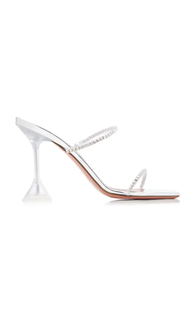 Amina Muaddi Gilda Crystal-Embellished PVC Sandals