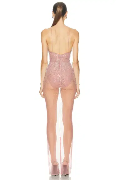 Alex Perry Crystal Mesh Column Dress | Thumbnail 3 Alex Perry Crystal Mesh Column Dress | Thumbnail 3