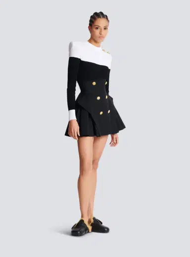 Balmain High-waisted grain de poudre skirt | Thumbnail 3