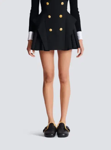 Balmain High-waisted grain de poudre skirt | Thumbnail 7