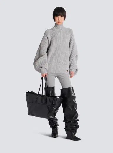 Balmain Track Zips calfskin tote bag | Thumbnail 2