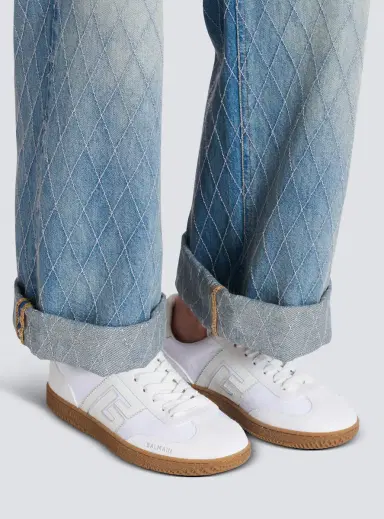 Balmain Leather and canvas  Swan sneakers | Thumbnail 2