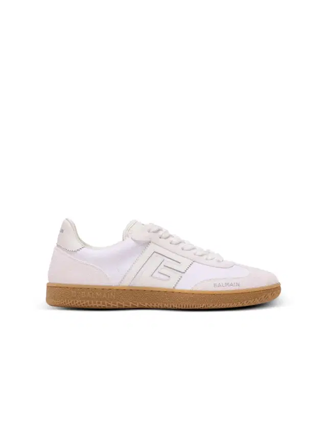 Balmain Leather and canvas  Swan sneakers
