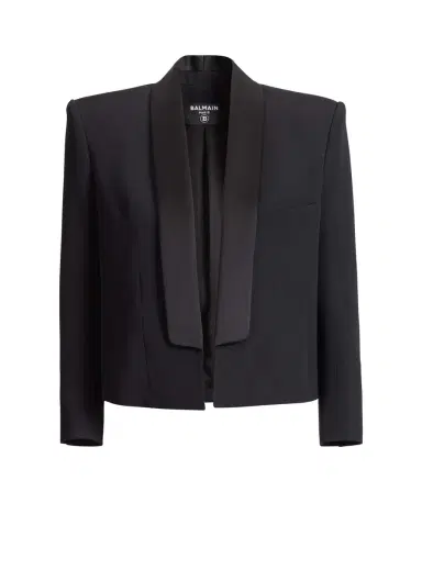 Balmain Cropped grain de poudre jacket | Thumbnail 1 Balmain Cropped grain de poudre jacket | Thumbnail 1