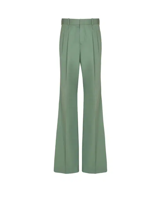 Balmain Pleated cotton trousers