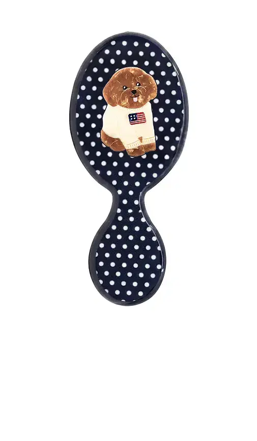 Solar Eclipse Hand-Painted Americana Puppy Handbag Hero Brush