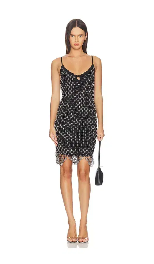 MISHA The Beaded Crochet Mini Dress