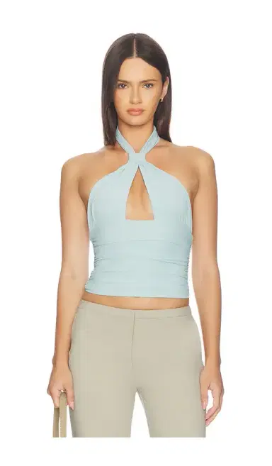Mimchik Piper Knotted Halter Top | Thumbnail 1
