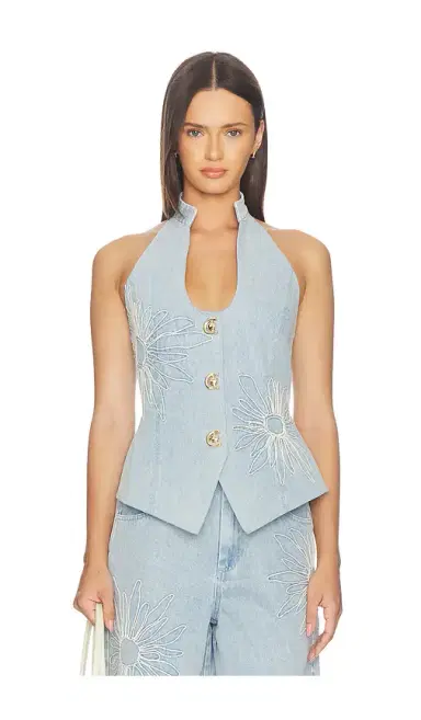 The Wolf Gang Amana Denim Vest | Thumbnail 1 The Wolf Gang Amana Denim Vest | Thumbnail 1