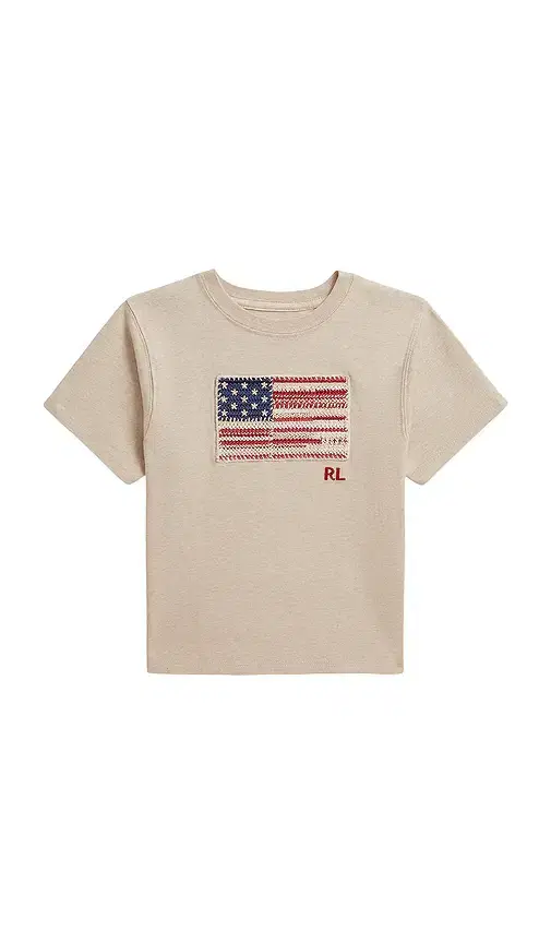 Kids Short Sleeve Jersey Knit Flag Crewneck T-shirt