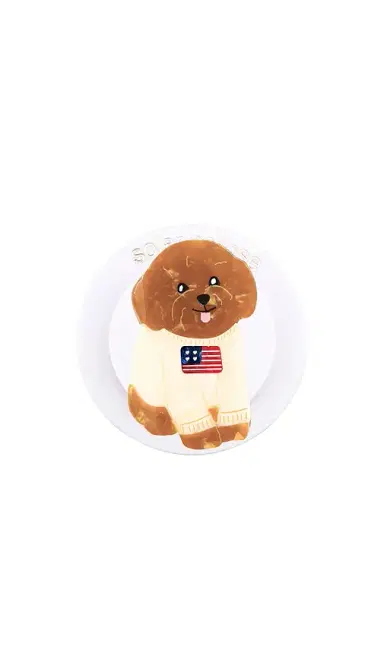 Solar Eclipse Hand-Painted Americana Puppy Grip Charm | Thumbnail 1 Solar Eclipse Hand-Painted Americana Puppy Grip Charm | Thumbnail 1