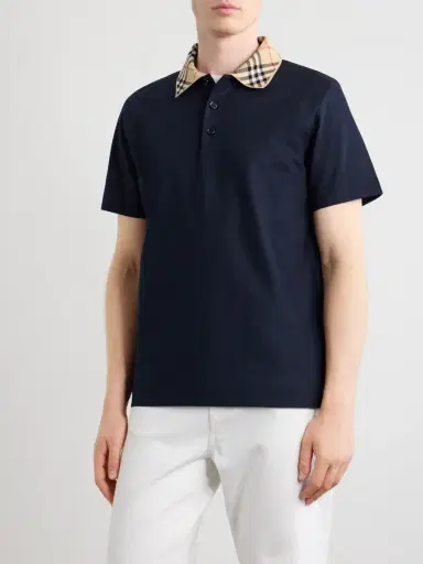 Burberry Checked Cotton-Piqué Polo Shirt - Men | Thumbnail 3 Burberry Checked Cotton-Piqué Polo Shirt - Men | Thumbnail 3