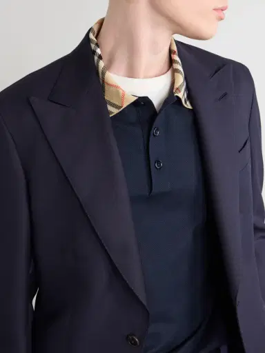Burberry Checked Cotton-Piqué Polo Shirt - Men | Thumbnail 5 Burberry Checked Cotton-Piqué Polo Shirt - Men | Thumbnail 5