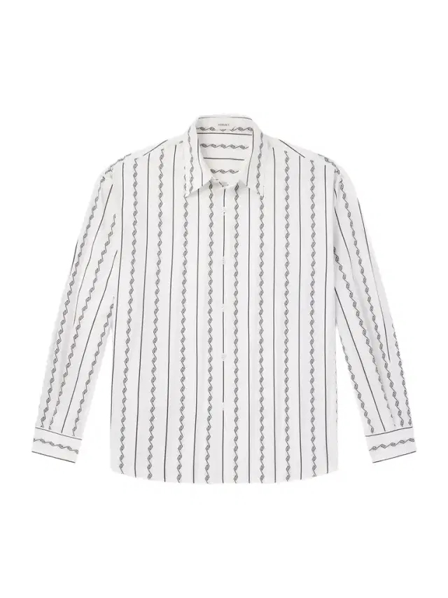 Versace Striped Cotton-Blend Jacquard Shirt - Men