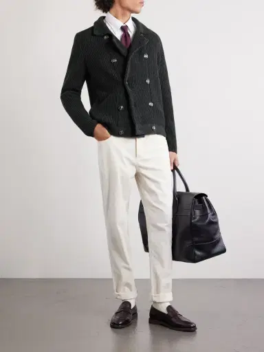Brunello Cucinelli Double-Breasted Ribbed Cashmere Cardigan - Men | Thumbnail 2 Brunello Cucinelli Double-Breasted Ribbed Cashmere Cardigan - Men | Thumbnail 2