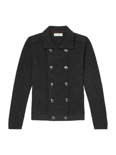 Brunello Cucinelli Double-Breasted Ribbed Cashmere Cardigan - Men | Thumbnail 1 Brunello Cucinelli Double-Breasted Ribbed Cashmere Cardigan - Men | Thumbnail 1