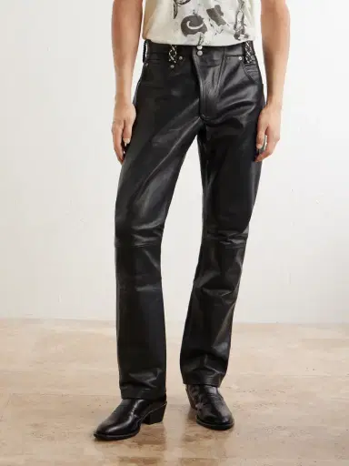 Enfants Riches Déprimés Moto Fly Straight-Leg Embellished Leather Trousers - Men | Thumbnail 3 Enfants Riches Déprimés Moto Fly Straight-Leg Embellished Leather Trousers - Men | Thumbnail 3