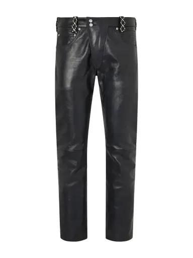 Enfants Riches Déprimés Moto Fly Straight-Leg Embellished Leather Trousers - Men | Thumbnail 1 Enfants Riches Déprimés Moto Fly Straight-Leg Embellished Leather Trousers - Men | Thumbnail 1